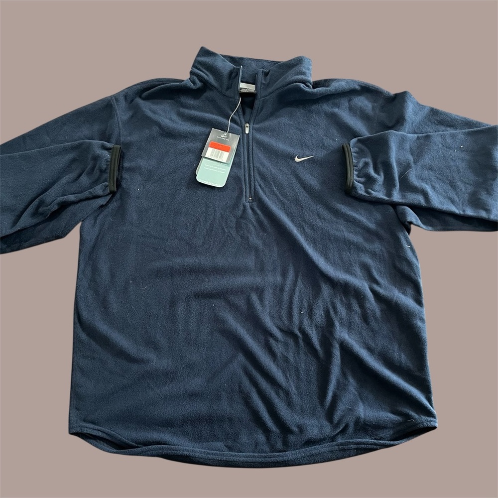 Nike Men's Dark Blue mid Zip-Up Sweater